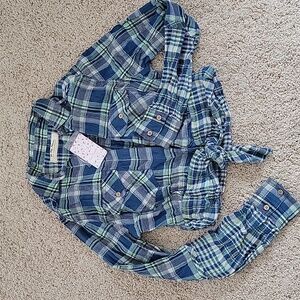 FREE PEOPLE plaid button up